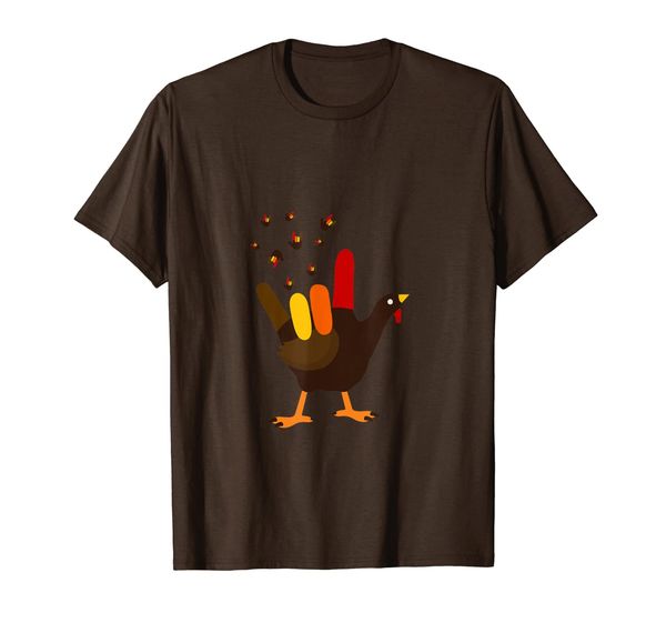 

american sign language love thanksgiving turkey gift asl t-shirt, White;black