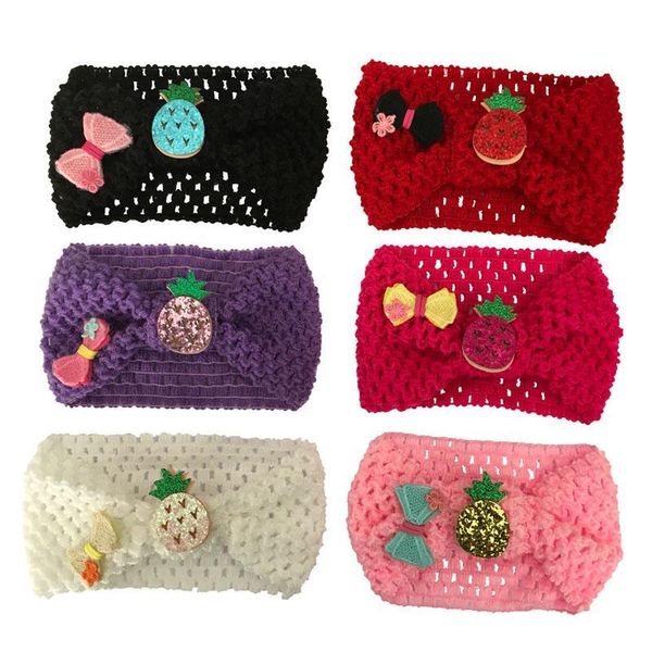 2021 Baby Mädchen Turban Knoten Stirnband Häkeln Ananas Stirnbänder Haarbänder für Mädchen Party Geschenk Haar Zubehör Boutique Versorgung