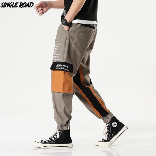 

singleroad mens sweatpants joggers men 2021 summer punk harajuku hip hop clothing japanese streetwear casual fashion pants men's, Black