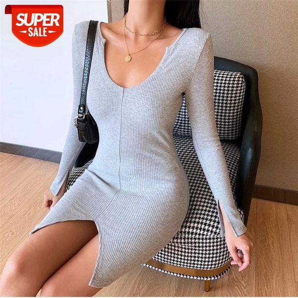 

hirigin v neck knitted ruffle dress women winter autumn long sleeve party day dresses with waist tie ladies ribbed knitwear #0f57, White;black