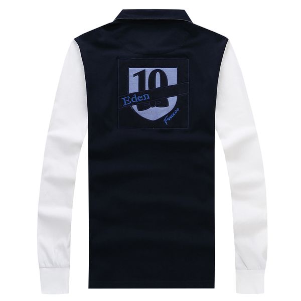 

nice eden homme polo men's polos long sleeve pure thicken cotton striped business leisure big size 3xl discount selling, White;black