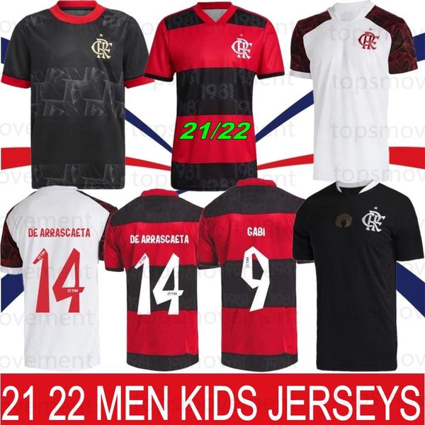 

21 22 flamengo diego pedro mens kids soccer jerseys e.ribeiro de arrascaeta home away 3rd training wear red black whitefootball shirts camis, Black;yellow