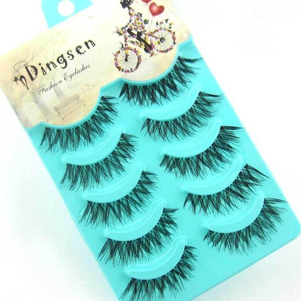 

women false eyelash 5pairs black handmade messy natural cross eyelashes1