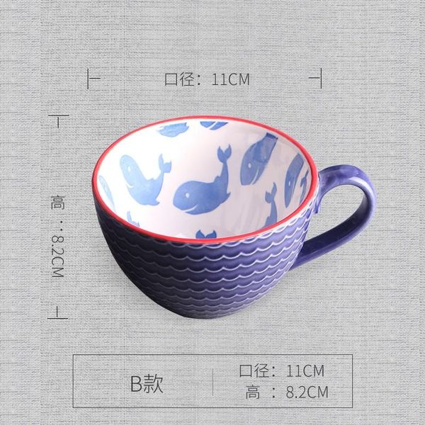 

ceramic coffee cup, milk creative antique relief hand-painted personality cup. nordic style. wine glasses