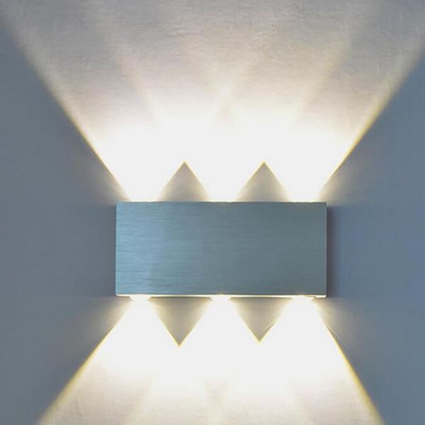 

wall lamp brushed silver double heads led up down lights for hallway aside corridor living room bedside light fixture