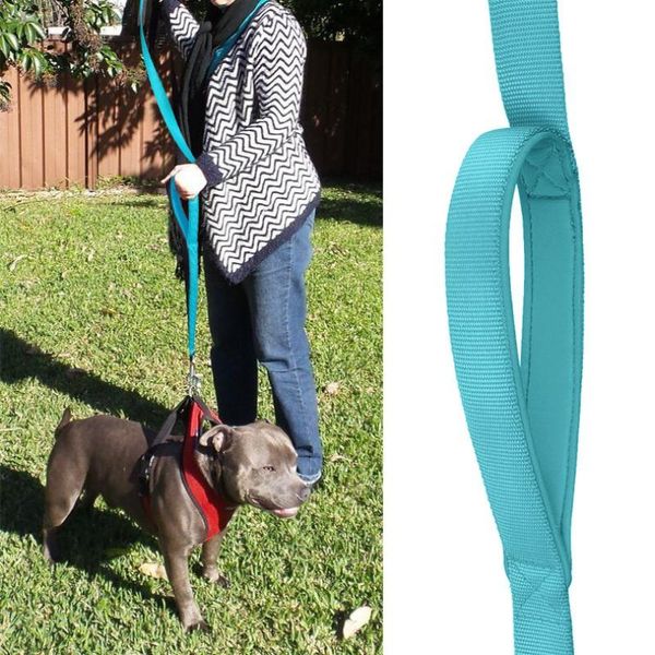 

dog collars & leashes pet leash traction rope double handle sponge retractable outdoor security training harness pets product