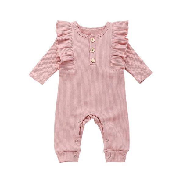

baby rompe born infant boys girls long sleeve solid ruffles romper jumpsuit clothes bodysuit ropa bebes attractive jumpsuits, Blue