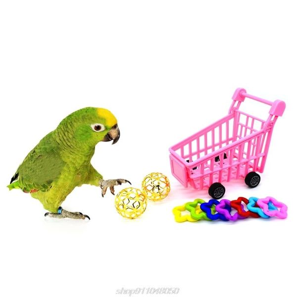 

other bird supplies parrot puzzle training toys set mini plastic shopping cart balls five-pointed star circles parakeets f09 21 dropship