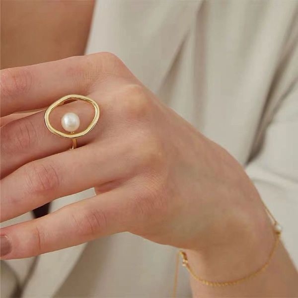 

new fashion quality a pearl ring jewelry for women, Black