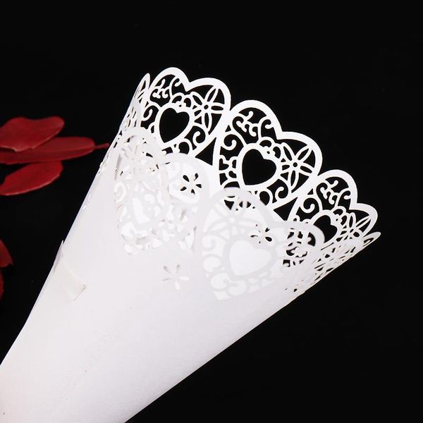 

other arts and crafts 50pcs/lot wedding cone paper white hollow candy flower storage tubes heart rose butterfly shaped party favor decor