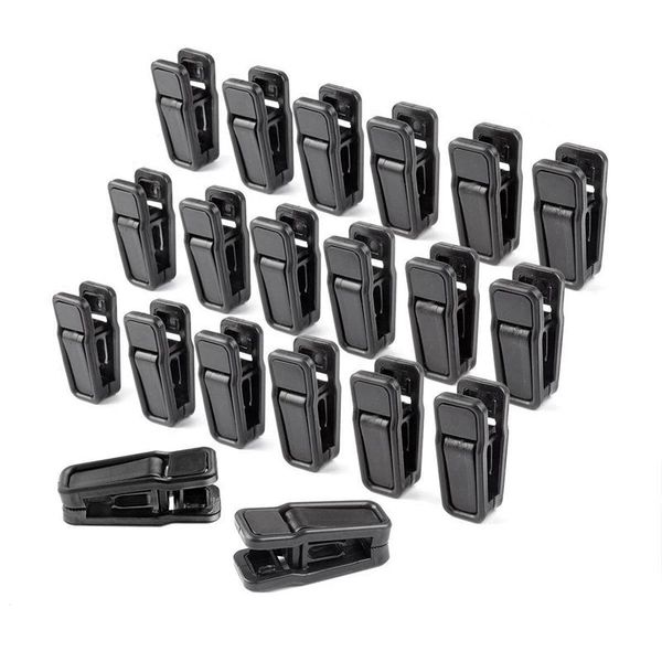 

clothing & wardrobe storage plastic hanger clips black strong pinch grip for use with slim-line clothes hangers, multi-purpose finger 20 pac