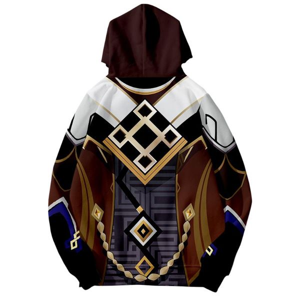 

women's hoodies & sweatshirts kpop 2021 genshin impact morax 3d print spring/autumn holiday passionate style men/womens youthful dress, Black