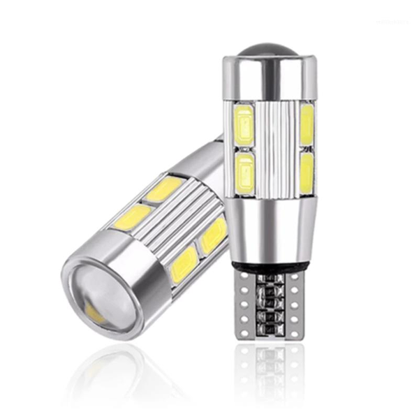 

2x w5w t10 led canbus no error 12v 6000k 5630 10 smd 5w5 car light clearance wedge side turn singal bulb super bright white emergency lights