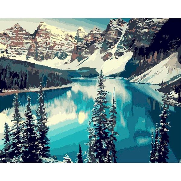 

pictures by number mountain landscape set home decor painting numbers oil drawing on canvas handpainted art for gift paintings