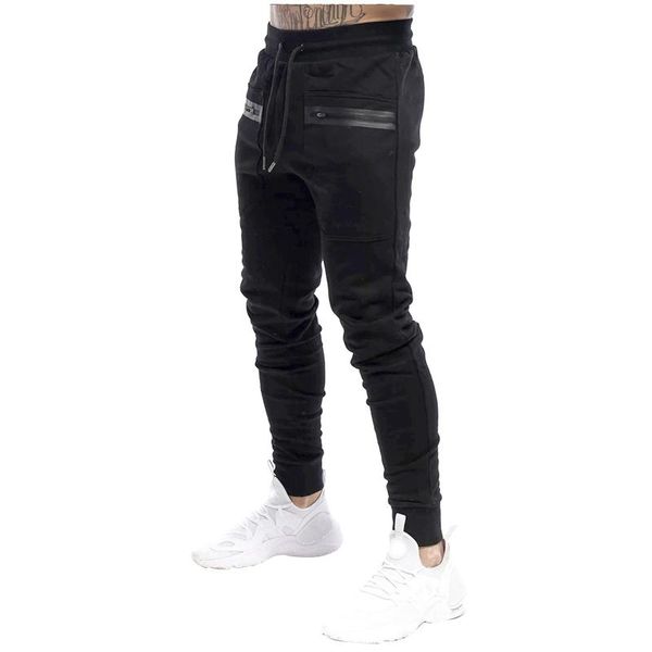 

men's pants fitness sport training men running jogging soft bodybuilding joggers sweatpants cotton harem long trousers, Black