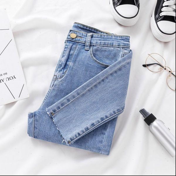 

womens jeans skinny for women female denim pencil pants mid waist black color stretch elastic blue plus size