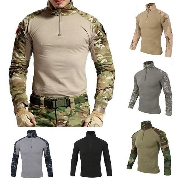 

men's polos 2021 tactical frog suit fans color long-sleeved sports training uniform special forces combat summer men clothing, White;black