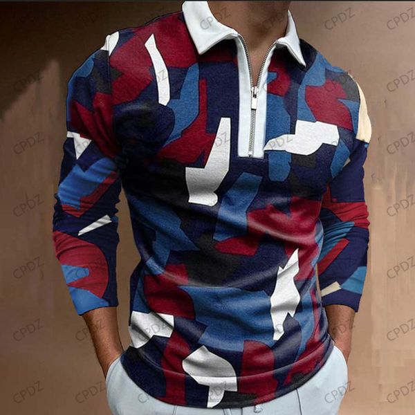 

luxury urban style designer mens polos casual shirt bohemian street business affairs style printed zipper collar lattice long sleeve blura p, White;black