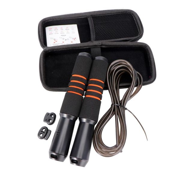 

wireless connect electronic counting jump rope skipping fitness workout sports accessories for gym training game (black and ropes