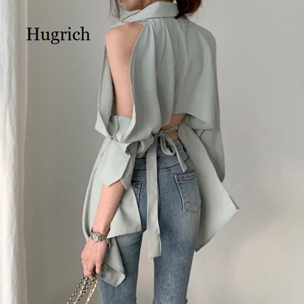 

women's blouses & shirts women blouse hollow out turn down collar fashion off shoulder spring summer 2021 solid, White