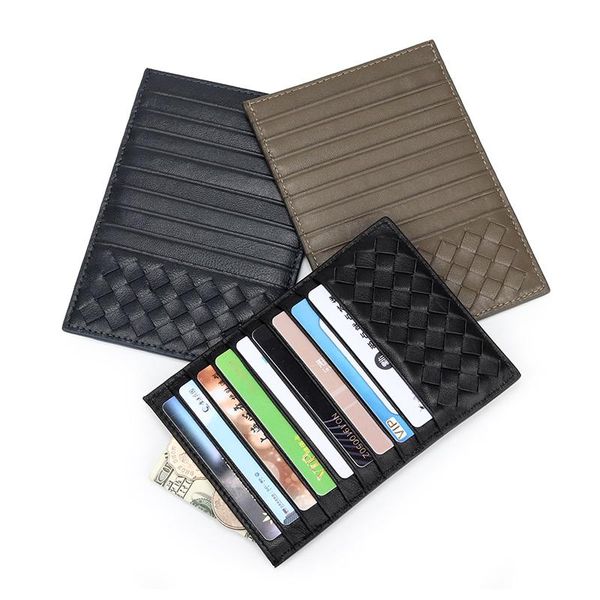 

card holders siku genuine leather men's holder famous sheepskin brand case, Brown;gray