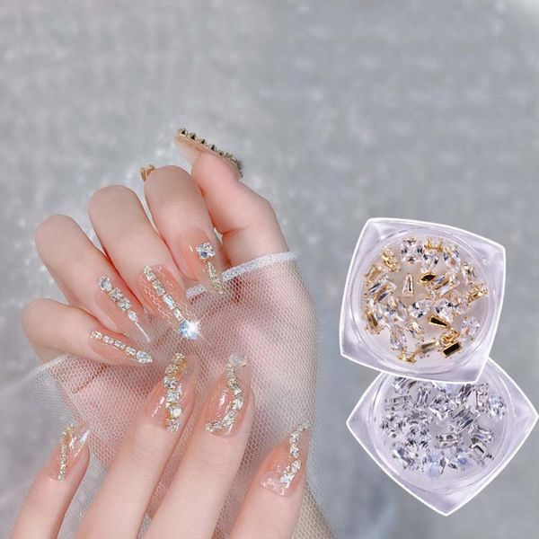 

nail art decorations zircon jewelry mixed claw diamond decoration super flash water repair parts accessories, Silver;gold