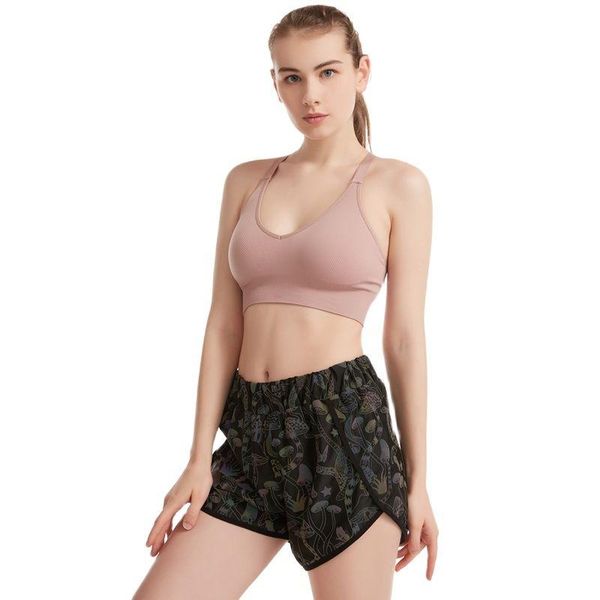 

women's shorts summer 2021 colorful mushroom reflective harajuku breathable casual fitness running jogging short pants femme, White;black