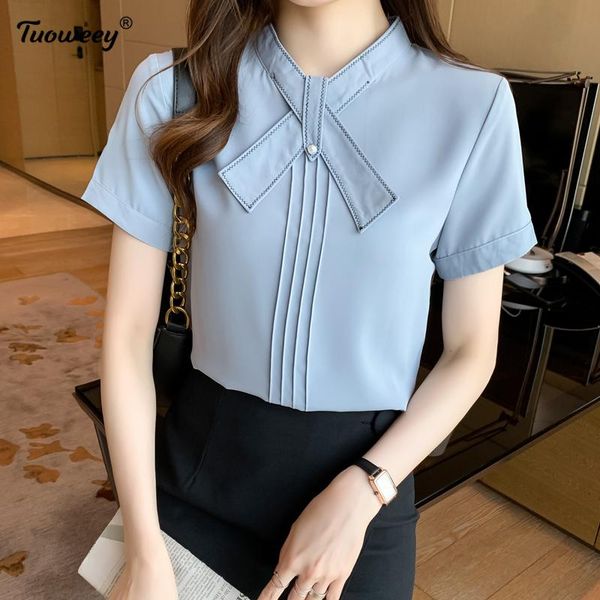 

women's blouses & shirts blusas mujer de moda 2021 summer style ruffles solid chiffon blouse off shoulder short sleeve women ladies, White