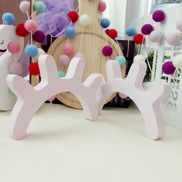 

pcs sleep wooden eyelash 3d wood decoration nordic style ornament statues for kids baby home wall decor cartoon ornaments decorative objects