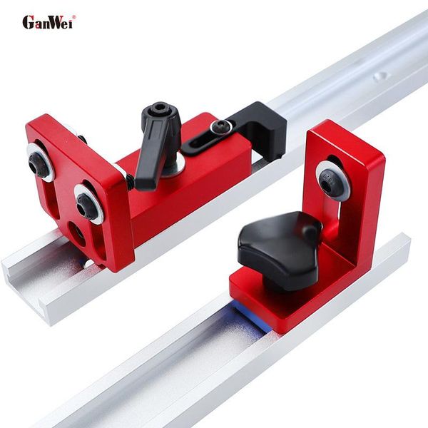 

ganwei 45 type aluminum alloy miter track st-tracks chute ser limiter frosted surface anodized for woodworking workbench professiona