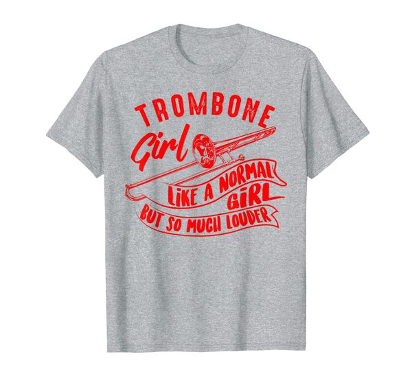 

trombone girl player | music trombonist funny musician gift t-shirt, White;black
