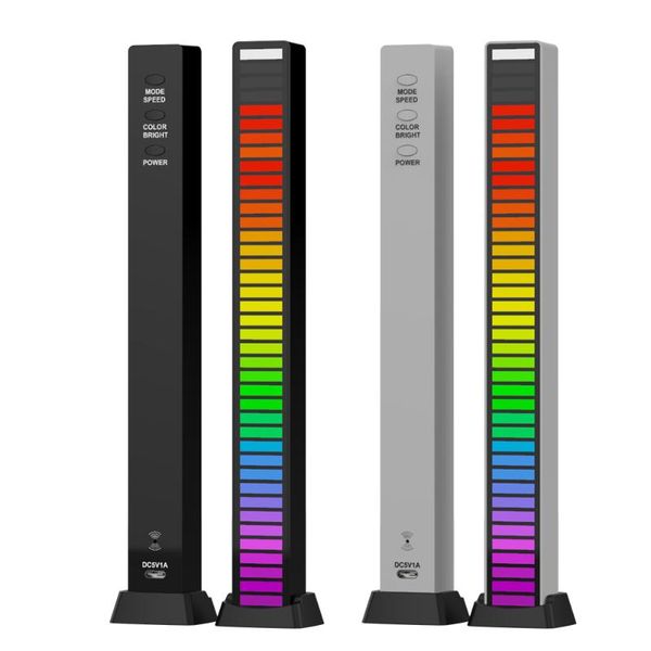 

computer speakers rgb sound control led light app pickup voice activated rhythm lights color ambient bar of music
