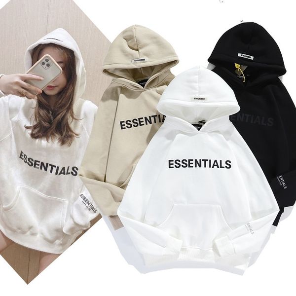 

fog double thread biber 3m reflective sleeve letter plush hoodie jacket, Black