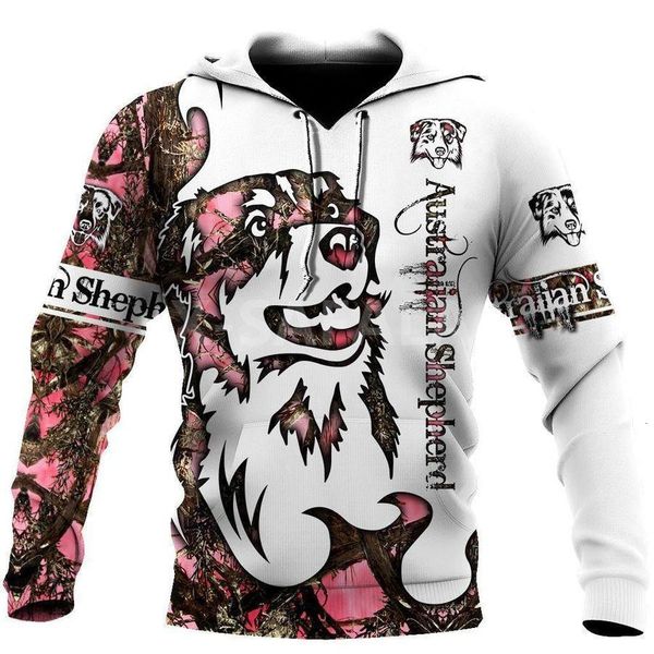 

men's hoodies & sweatshirts australian shepherd dog 3d print spring autumn hoodie man women harajuku outwear zipper pullover sweatshirt, Black