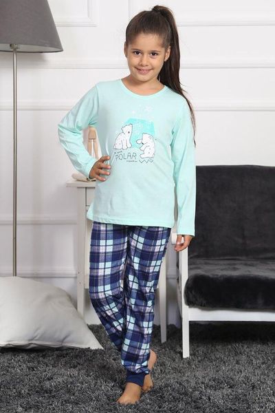 

pajamas cotton mint green kids pajama set, Blue;red