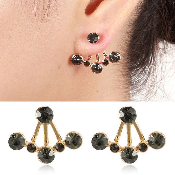 

new fashion earrings size transparent grey diamond claw earrings for women, Golden