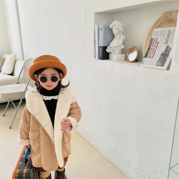 

jackets girls coat jacket thicken plus velvet 2021 khaki winter autumn cottonÂ outerwear children's clot, Blue;gray