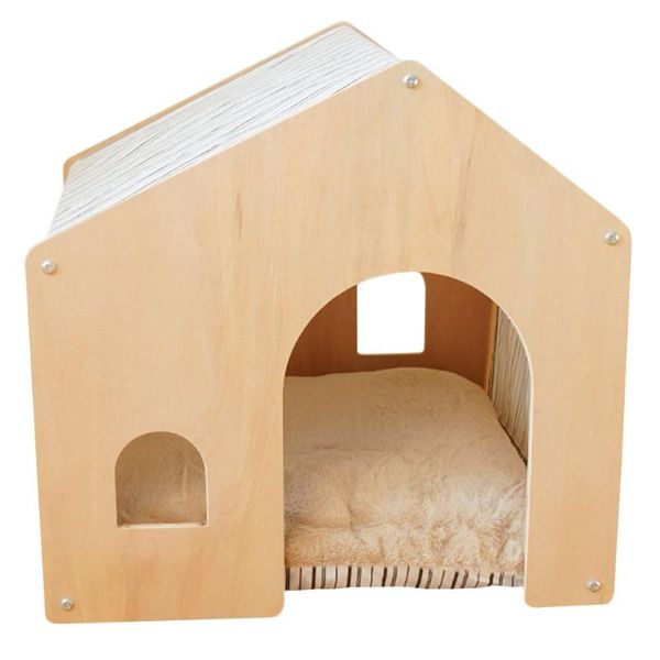 

cat beds & furniture 1pc wood house practical dog nest hollow bed pet supplies