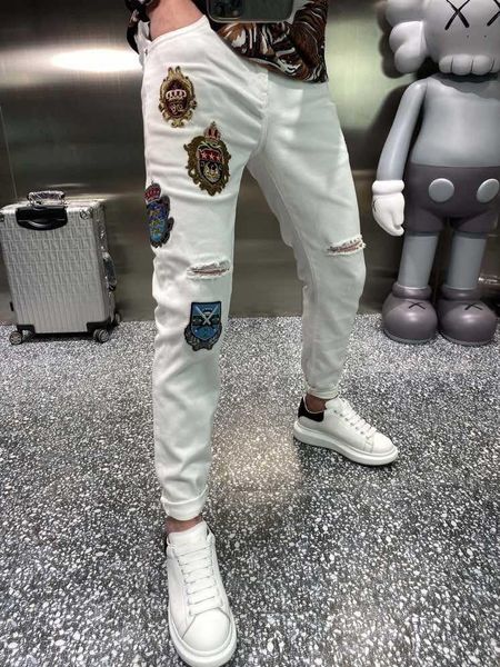 

men's jeans uw0293 fashion 2021 runway luxury european design party style clothing, Blue