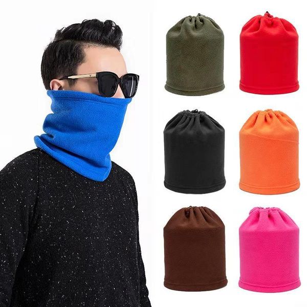 

scarves 1 pc men multifunction scarf hat sports thermal fleece ring snood neck spring face mask beanie hats fashion accessories, Blue;gray