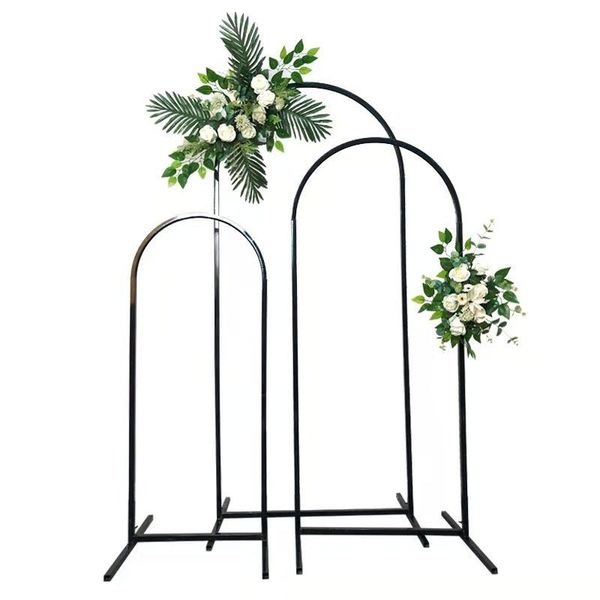 

party decoration 1 set=3pcs wedding arches iron pipe n-shaped flower stands metal props background artificial decorations