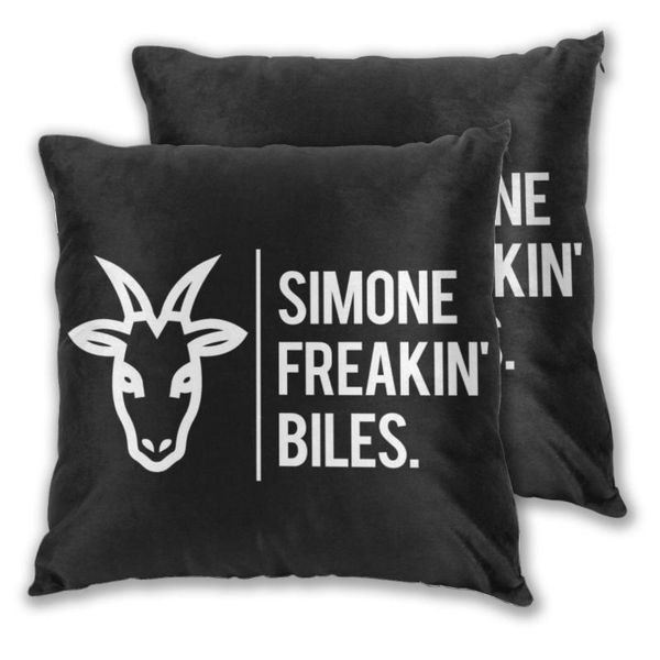 

throw pillows case simone biles is the goat. sofa decorative pillow cushions cover cushion/decorative