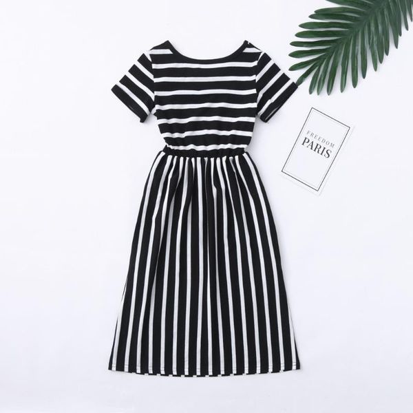 

baby girl striped summer dresses short dress toddler girls o-neck cotton kids clothes beachwear for 1-10 yrs girl's, Red;yellow
