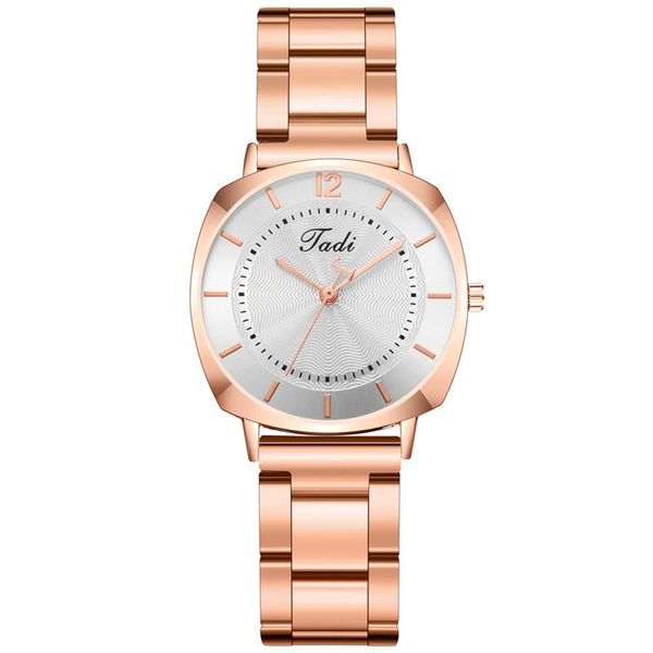 

wristwatches relogio watches for women stainless steel belt strap square alloy quartz wrist watch analog rose gold female gifts reloj, Slivery;brown