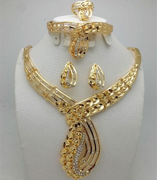 

earrings & necklace 2021 fashion noble jewelry set gold color romantic nigerian wedding african beads costume for women, Silver
