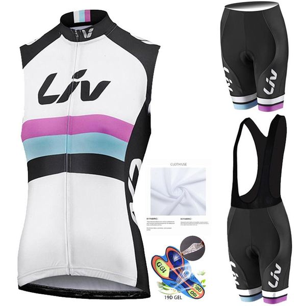 

racing sets liv 2021 woman summer quick-dry sleeveless cycling jersey mountain bike clothing ropa bicycle clothes, Black;blue
