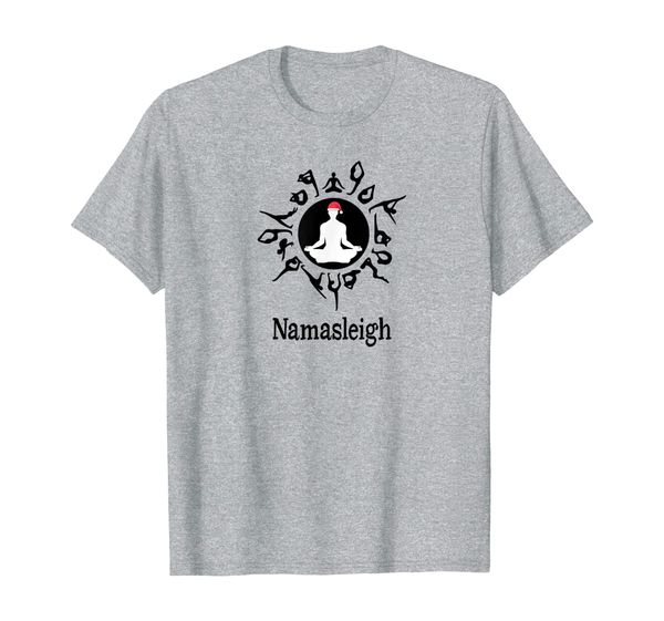 

namasleigh meditation santa t shirt - spiritual santa tee, White;black