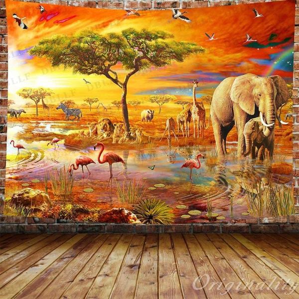 

tapestries tropical summer african safari scenic backdrop tapestry home decoration