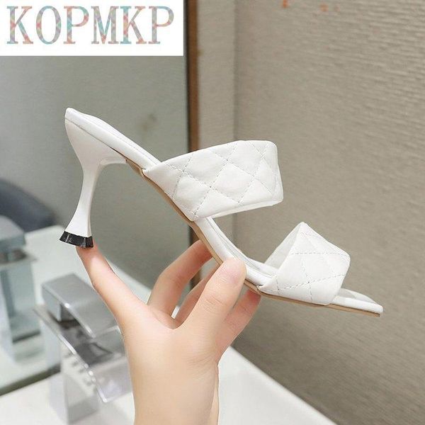 

sandals 2021 square toe women thin high heel pumps stilletto heels peep party wedding pu leather chaussure, Black