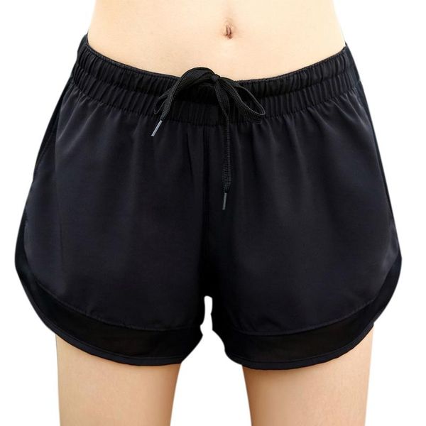 

yoga outfit spot summer fake two-piece sports mesh shorts anti-empty loose breathable running fitness women
